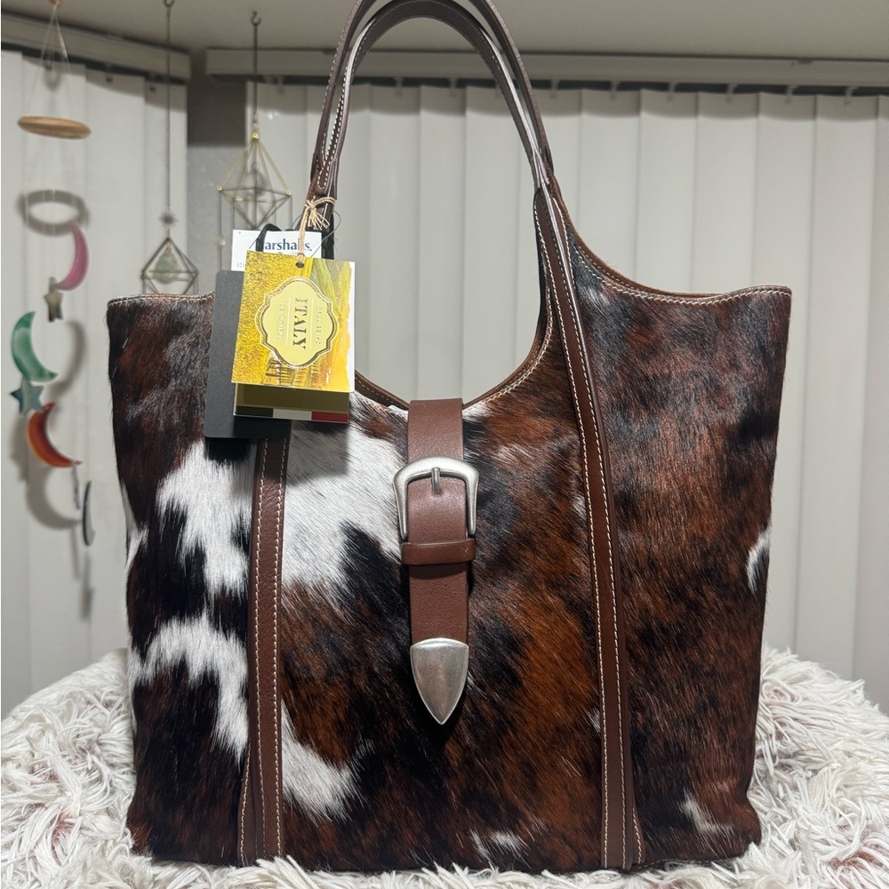 Cavalcanti Leather Cowhide Tote Bag Purse